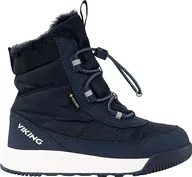 Buty dla dziewczynek - Viking Buty dziecięce Aery Warm GTX Sl Snow Boot, uniseks, Navy Blue, 26 EU - miniaturka - grafika 1