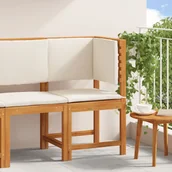 Fotele i krzesła ogrodowe - Fotel narożny z poduszkami z litego drewna akacjowego - miniaturka - grafika 1