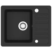 Zlewozmywaki - Czarny granitowy zlewozmywak z ociekaczem H9-P06 - miniaturka - grafika 1