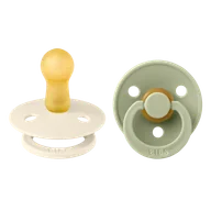 Smoczki uspokajające - Bibs Colour, smoczek uspokajający, kauczukowy, okrągły, rozmiar 2, Ivory & Sage, od 6 miesiąca, 2 sztuki - miniaturka - grafika 1