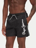 Kąpielówki męskie - Pepe Jeans Szorty kąpielowe Logo PMB10419 Czarny Regular Fit - miniaturka - grafika 1