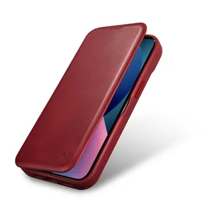 iCarer CE Oil Wax Premium Leather Folio Case skórzane etui iPhone 14 Pro z klapką magnetyczne MagSafe czerwony (AKI14220706-RD) - Etui i futerały do telefonów - miniaturka - grafika 8