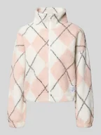 Bluzy damskie - Bluza rozpinana o kroju oversized z futerka model ‘ELINE LIFE’ - miniaturka - grafika 1