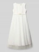 Sukienki i spódniczki dla dziewczynek - Sukienka o kroju regular fit z obszyciem koronką - miniaturka - grafika 1