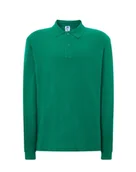 Odzież medyczna - Koszulka polo medyczna męska zielona butelka rękaw długi L - miniaturka - grafika 1