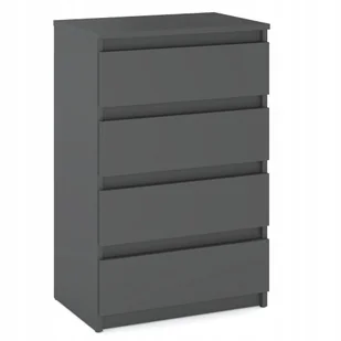 Komoda Z Szufladami Szara Szafka Rtv 60 CM 4 Szuflady Meble Do Salonu Loft - Komody - miniaturka - grafika 1