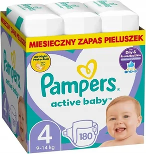 Pieluszki Pampers Active Baby Rozmiar 4 180 szt. - Pieluchy - miniaturka - grafika 1