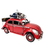 Ozdoby bożonarodzeniowe - GARBUS VOLKSWAGEN BEETLE KULTOWE AUTA, Z WALIZKAMI NA DACHU VINTAGE - miniaturka - grafika 1