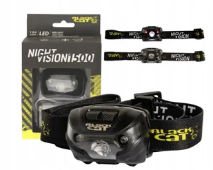﻿Ładowana, mocna Latarka czołowa Black Cat Night Vision 1500 - Latarki - miniaturka - grafika 1