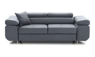 Welurowa sofa do salonu, Rigatto, 207x100x86 cm, ciemny szary - Sofy i kanapy - miniaturka - grafika 1