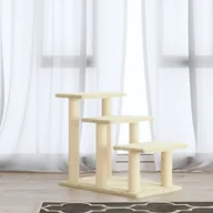 Drapaki dla kotów - shumee shumee Drapak dla kota ze słupkami sizalowymi kremowy 50,5 cm - miniaturka - grafika 1