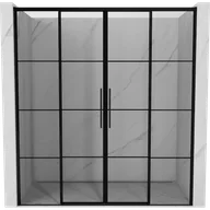 Ścianki i drzwi prysznicowe - Mexen Rox drzwi prysznicowe rozsuwane 170 cm, czarna kratka, czarne - 8C2-170-002-70-77 - miniaturka - grafika 1