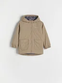 Kombinezony dla dzieci - Reserved - Ocieplana kurtka parka z kapturem - brązowy - miniaturka - grafika 1
