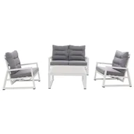 Meble ogrodowe - Tempo Style - Zestaw wypoczynkowy aluminiowy MIKONOS Zestaw wypoczynkowy z sofą, stołem i 2 fotelami Zestaw mebli ogrodowych dla 4 osób - miniaturka - grafika 1