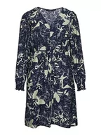 Sukienki - VERO MODA Sukienka damska VMABBI NAN LS BLK Shirt Dress WVN CUR, Navy Blazer/Aop: abbi, 50 - miniaturka - grafika 1