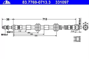 ATE PRZEWÓD HAMULCOWY 83.7769-0713.3 VW TOUAREG 3.0TDI V6 07-10 - Przewody hamulcowe - miniaturka - grafika 1