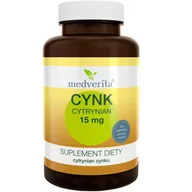 Witaminy i minerały dla sportowców - Cynk Cytrynian 15 mg MEDVERITA 90 kaps - miniaturka - grafika 1