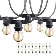 Lampy ogrodowe - ZESTAW Girlanda ogrodowa BLOOM 20m + 20x żarówka LED E27 1,3W barwa ciepła - miniaturka - grafika 1