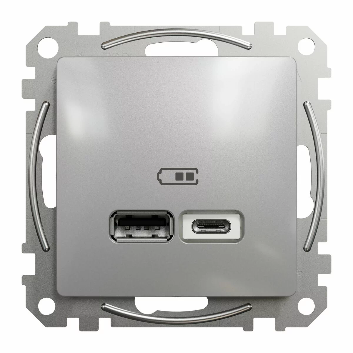 Gniazdo USB srebrny aluminium SEDNA DESIGN SCHNEIDER ELECTRIC