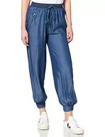 Spodnie damskie - IPEKYOL Damskie spodnie z dwoma kieszeniami Tencel Jogger, niebieski, XS - miniaturka - grafika 1