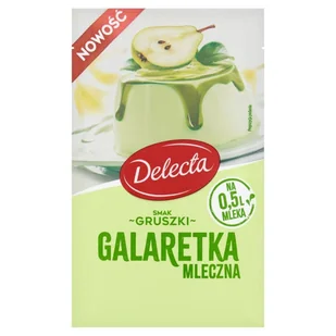 Delecta Galaretka mleczna smak gruszki 60 g - Dodatki do ciast w proszku - miniaturka - grafika 1