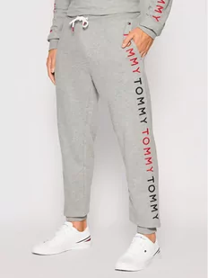 Tommy Hilfiger Spodnie dresowe UM0UM02145 Szary Regular Fit - Spodnie sportowe męskie - miniaturka - grafika 1