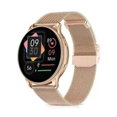 Smartwatch - Bestphone BF1 Różowy z opaską silikonową różową i opaską milanese ZAP różową - miniaturka - grafika 1
