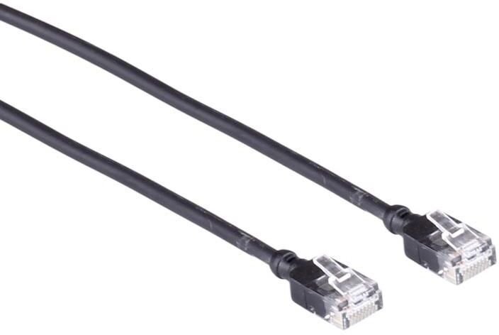 Mercodan Kabel sieciowy RJ-45, Cat.6a, U/UTP, LSZH, Slim, czarny, 15 m 371928150