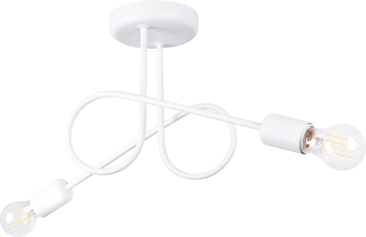 Żyrandol LOOP 2 biały 2xE27 15W stal 25.5x18x57cm Sollux Lighting
