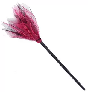 Miotła Halloween Czarownica Wiedźma Jaga Różowa - Stroje karnawałowe - miniaturka - grafika 1