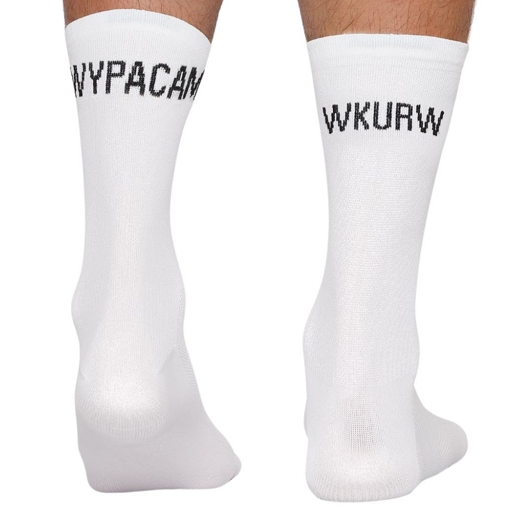 Oddychające skarpety kolarskie Todo Cycling Pro z napisem WYPACAM WKU RW termoaktywne, rowerowe, szosowe, 43-46