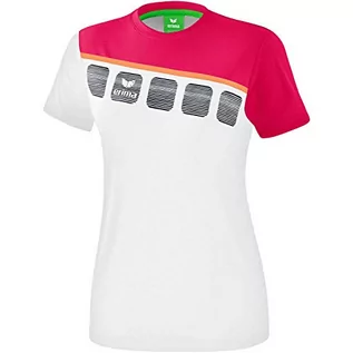 Koszulki i topy damskie - Erima damska koszulka 5-c White/Love Rose/Peach 38 - grafika 1