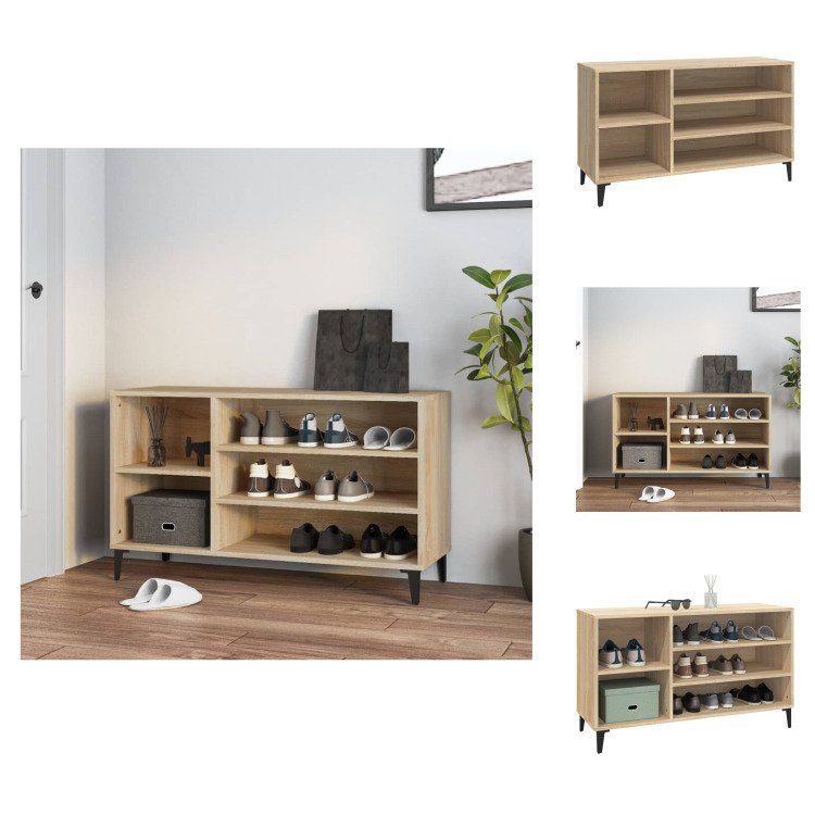 vidaXL Stojak na buty dąb sonoma 102x36x60 cm Materiał drewnopochodny - Stojaki i szafki na buty