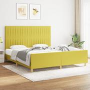 Łóżka - Lumarko Rama łóżka z zagłówkiem, zielona, 180x200 cm, obita tkaniną - miniaturka - grafika 1