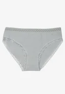 Majtki damskie - Jasnoniebieskie Bawełniane Majtki Figi Ozdobione Koronką Talirella - miniaturka - grafika 1