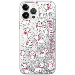 Etui płynny brokat do Apple IPHONE 12 PRO MAX Disney: Marie 008 oryginalne i oficjalnie licencjonowane, Srebrny - Etui i futerały do telefonów - miniaturka - grafika 1