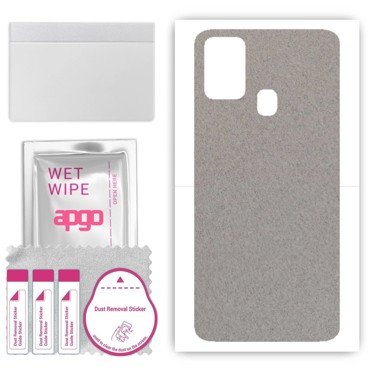 Folia naklejka skórka strukturalna na TYŁ Zamsz do Samsung Galaxy M21s - Zamsz Szary - apgo SKINS