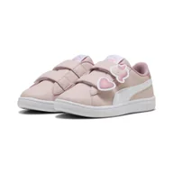 Buty dla dziewczynek - Dziecięce sneakersy PUMA Smash 3.0 Badges PUMA Mauve Mist White Pink - miniaturka - grafika 1
