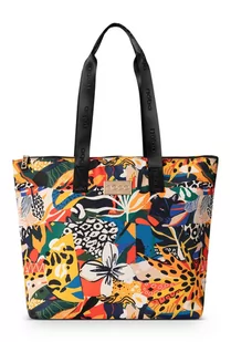 Multikolorowa shopperka Nobo z egzotycznym printem - Torebki damskie - miniaturka - grafika 1
