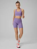 Spodenki damskie - 4F Legginsy kolarki treningowe bezszwowe damskie - fioletowe XS/S - miniaturka - grafika 1