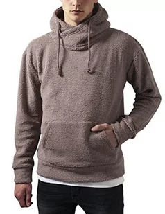 Urban Classics Męska bluza z kapturem Sherpa High Neck Hoody, brązowy (Taupe 782), L - Bluzy męskie - miniaturka - grafika 1