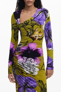 DŁUGA SUKIENKA DAMSKA DESIGUAL W KOLORZE ZIELONYM - Sukienki - miniaturka - grafika 1