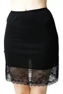 Bielizna nocna - Krótka Półhalka Damska Z Kwiecistą Koronką 42 Czarny - miniaturka - grafika 1