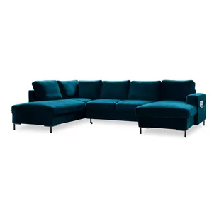 Morska aksamitna rozkładana sofa w kształcie litery "U" Miuform Lofty Lilly, lewostronna - Narożniki - miniaturka - grafika 1