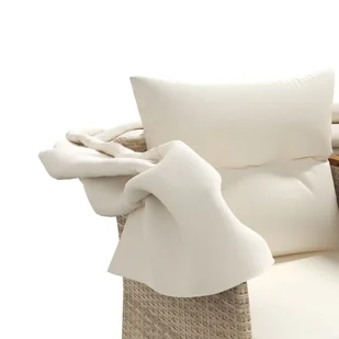 2-osobowa sofa ogrodowa z zadaszeniem i stołkami, beżowa, rattan PE Lumarko! - Sofy ogrodowe - miniaturka - grafika 10