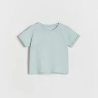 Koszulki dla dziewczynek - Reserved - T-shirt z ozdobnym haftem - Turkusowy - miniaturka - grafika 1