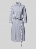 Sukienki - Sukienka o długości do kolan z paskiem w talii model ‘Dominique’ - miniaturka - grafika 1