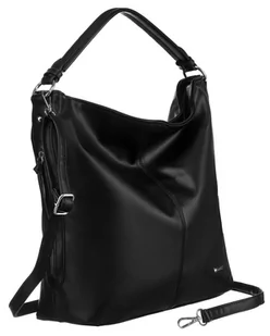 Rovicky torebka shopper bag duża pojemna na ramię damska miękka czarna - Torebki damskie - miniaturka - grafika 1