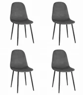 Krzesła - Krzesło tapicerowane COMO ciemnoszare aksamit 4 szt. czarne nogi loft - miniaturka - grafika 1