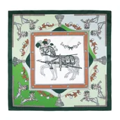 Apaszki i szaliki męskie - Jedwabna apaszka wzorzysta zielono - biała - miniaturka - grafika 1